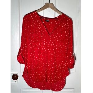 Torrid red with white polka dot blouse size 1x (14-16)
